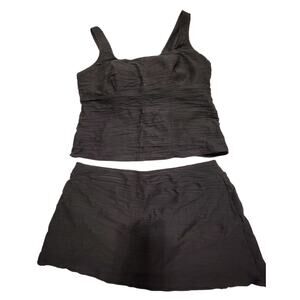 NEW Lands' End Black Tankini Swimsuit Top and Bottom 2X size 20W